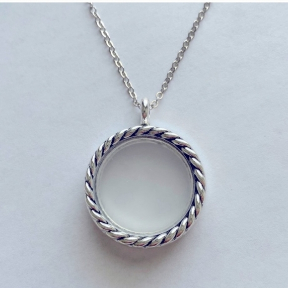 EFFY "WITH LOVE"SILVER CHARMS LOCKET PENDANT NECKLACE, X'mas Birthday Gift, 12" - Picture 2 of 5